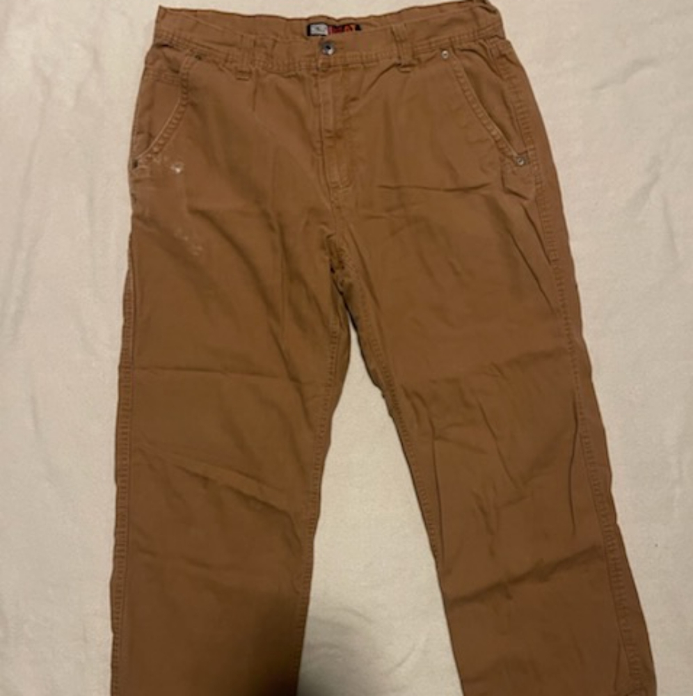 32HEAT : Loose Fit Washed Duck Flannel-Lined Utility Work Pant